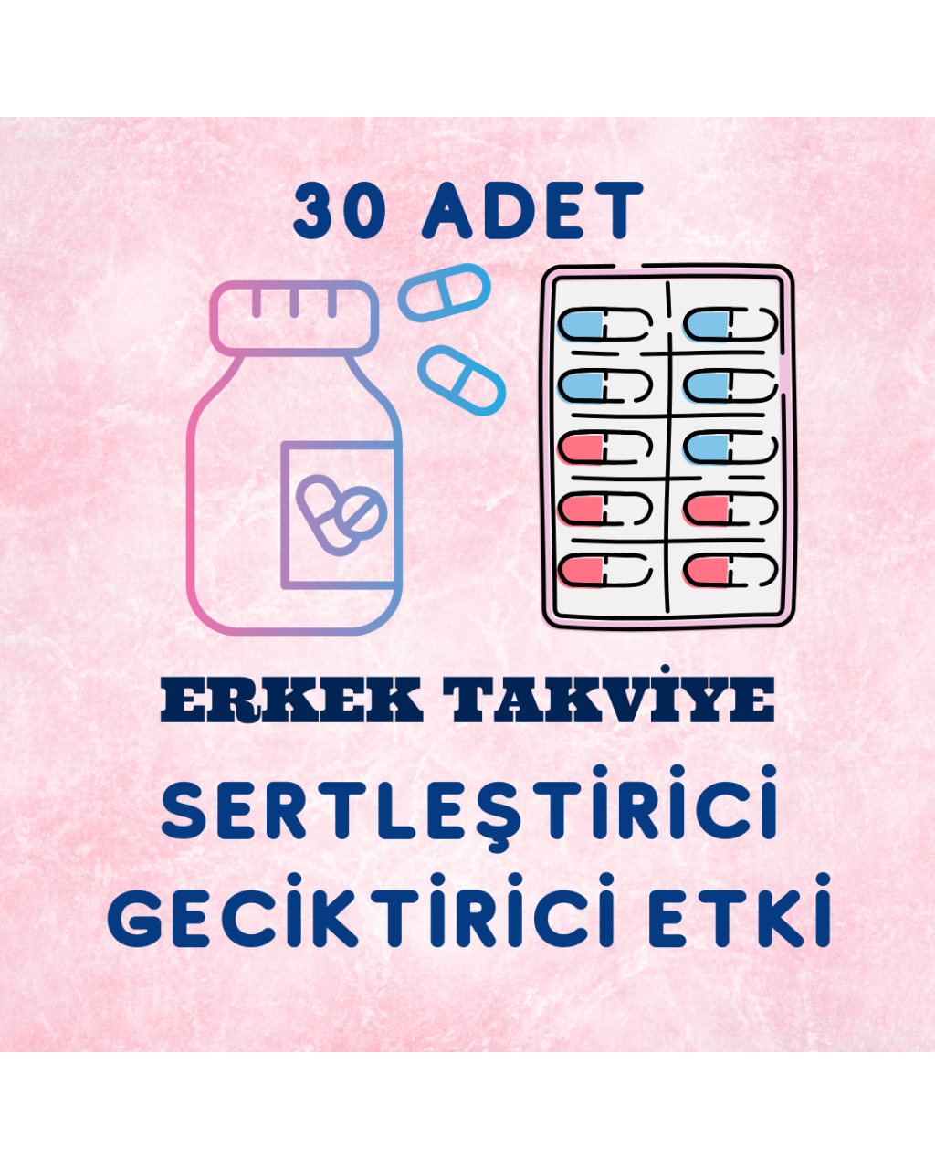 Erkek sertleştirici geciktirici takviye 30lu