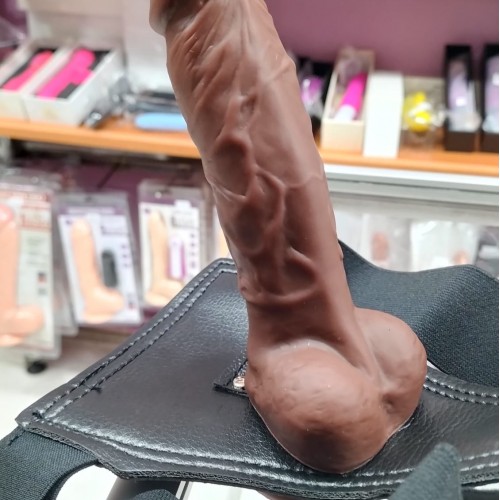 Titreşimli  Zenci Realistik Penis Belden Bağlamalı 