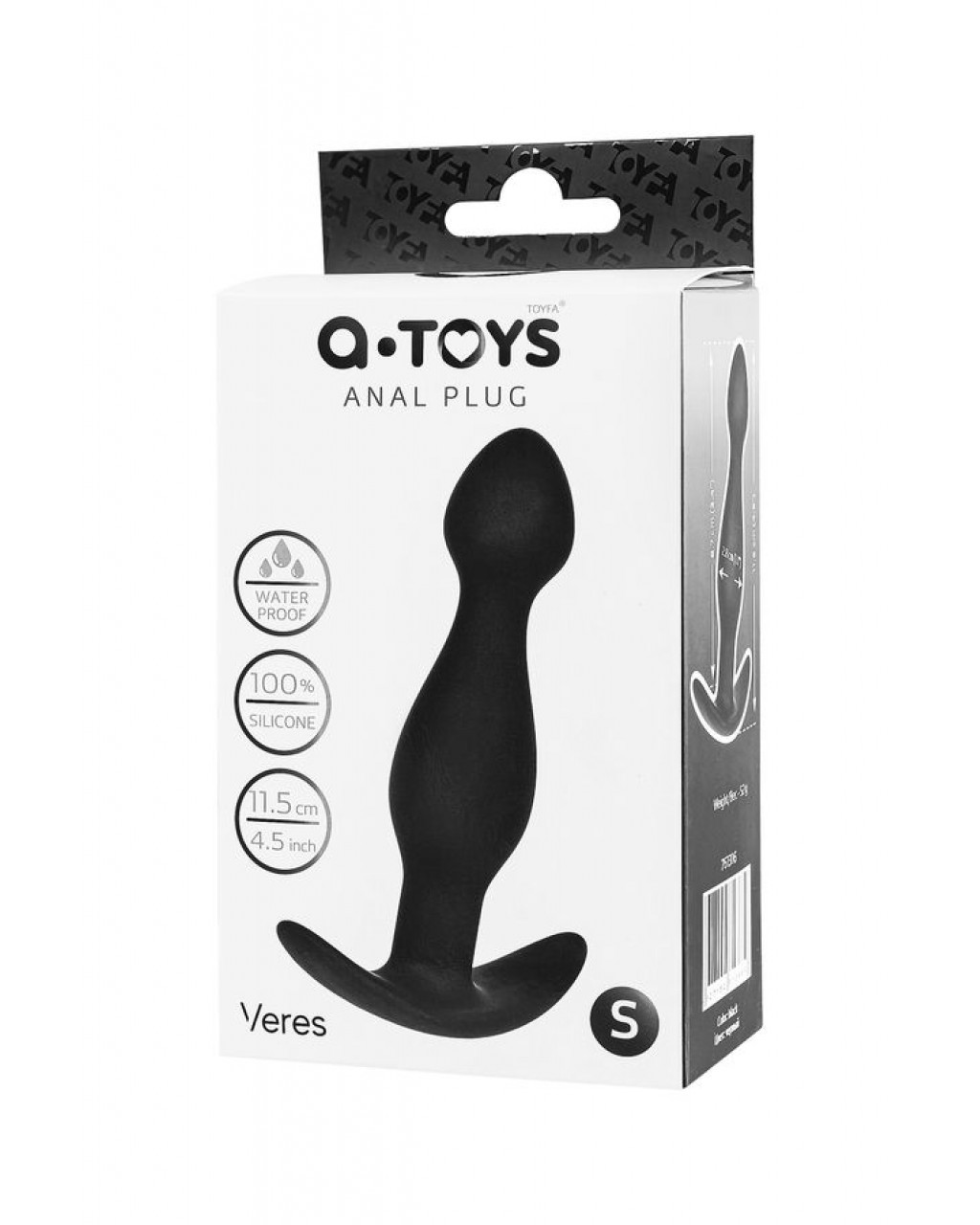 anal plug, Beden S, silikon, siyah, 11,5 cm