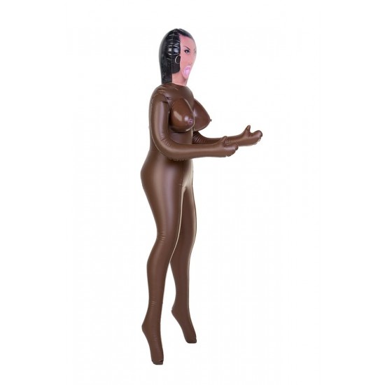 Michelle şişme bebek, siyah kadın, üç delikli, 160 cm Michelle şişme bebek, siyah kadın, üç delikli, 160 cm