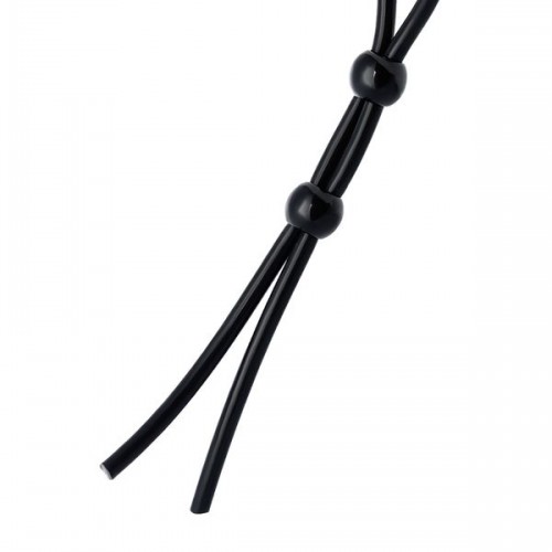 iki boncuklu penisine kement, silikon, siyah, 19,5 cm