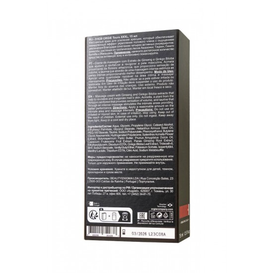 Orgie Touro XXXL Power Cream for Him – Erkekler İçin Yoğun Etkili Performans ve Uyarıcı Krem 15 ml