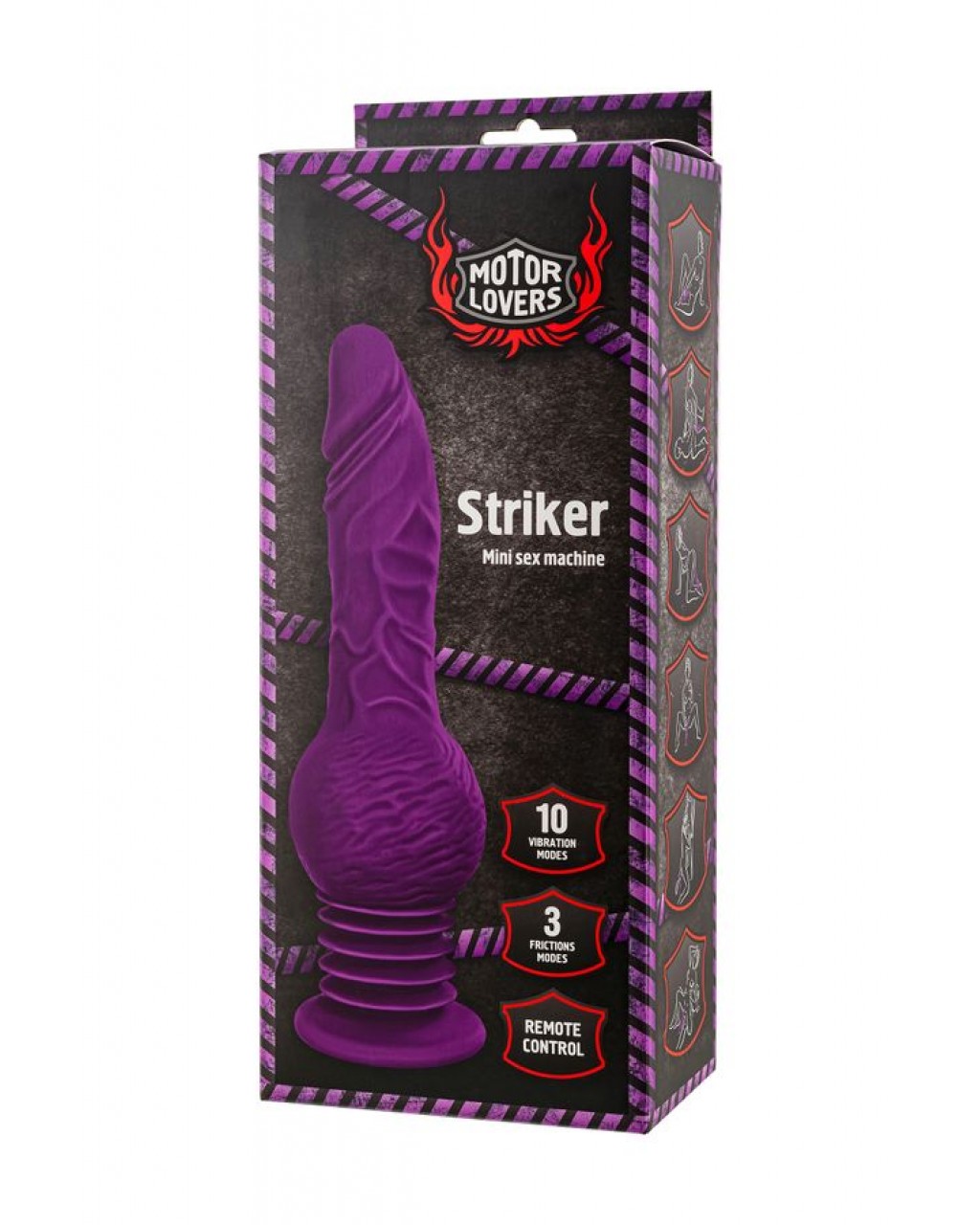 Striker Mini Seks Makinesi – Uzaktan Kumandalı, Silikon, Mor, 23,5 cm