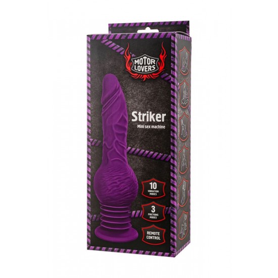 Striker Mini Seks Makinesi – Uzaktan Kumandalı, Silikon, Mor, 23,5 cm