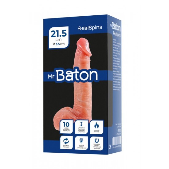 Mr.Baton RealSpins Isıtmalı İleri-Geri Hareketli Realistik Dildo – Kumandalı,Şarjlı Silikon,21,5cm Mr.Baton RealSpins Isıtmalı İleri-Geri Hareketli Realistik Dildo – Kumandalı,Şarjlı Silikon,21,5cm