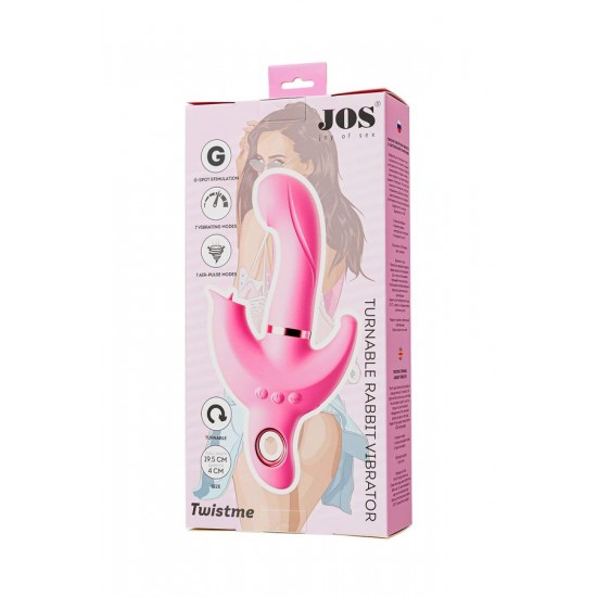 Klitoral uyarıcılı vibratör JOS Twistme,silikon,pembe,19,5 cm