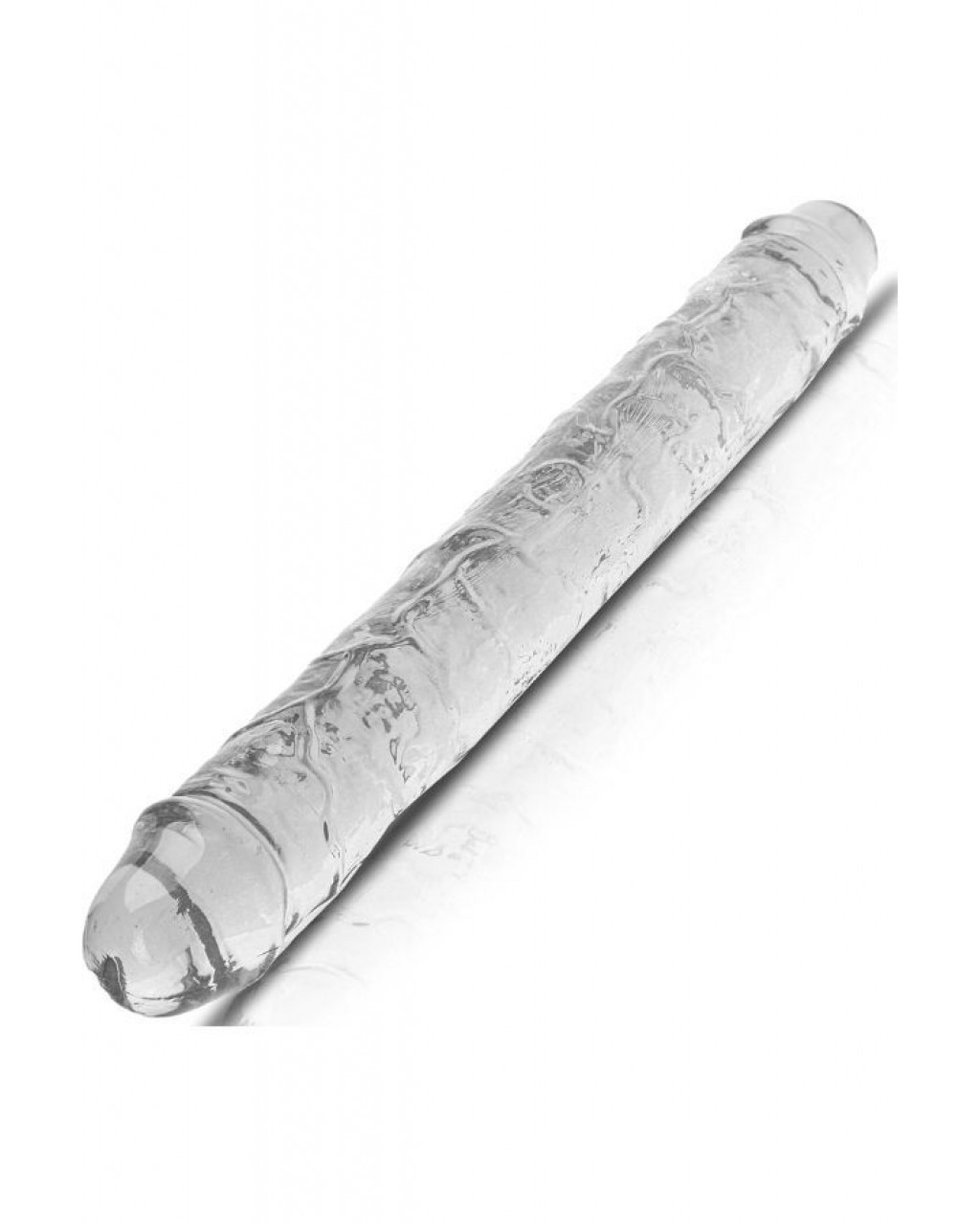 Çift Taraflı Şeffaf Realistik Dildo – Esnek Jelly Malzeme, 44,5 cm