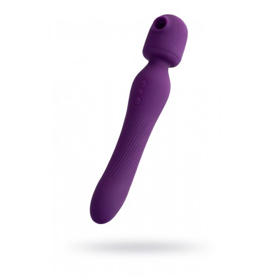 JOS Kisom 2'si 1 arada Vibratör,Silikon,Mor,24 cm