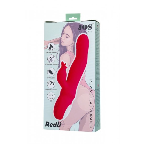 Vibratör, Silikon, kırmızı, 21 cm