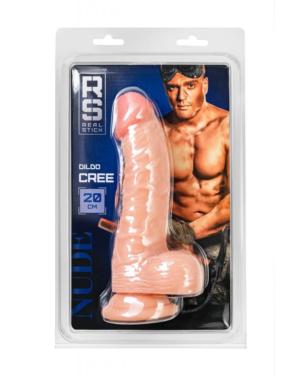 RealStick Çıplak Cree, PVC, et, 20 cm, gerçekçi yapay penis