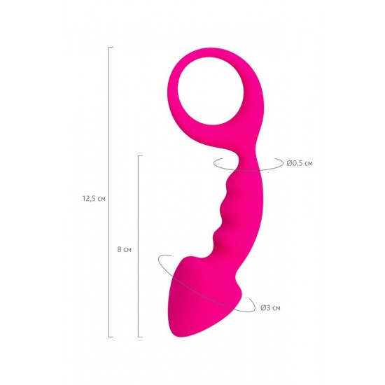 Bong Anal Plug,silikon,pembe,12,5 cm,Ø 2,5 cm