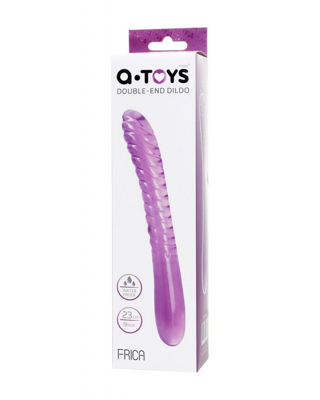 Çift Taraflı Jel Dildo Frica, TPE, mor, 23 cm