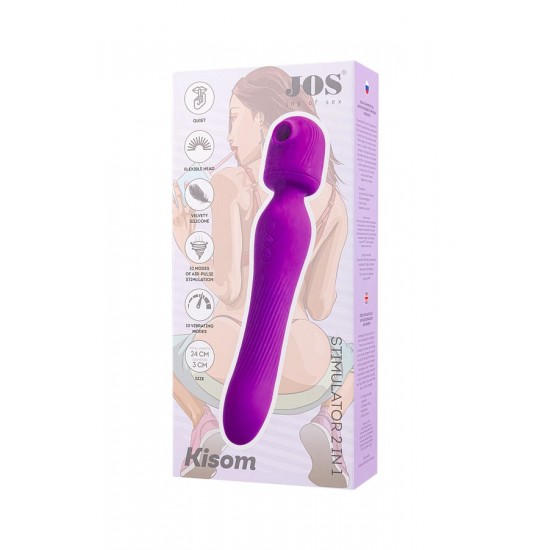 JOS Kisom 2'si 1 arada Vibratör,Silikon,Mor,24 cm