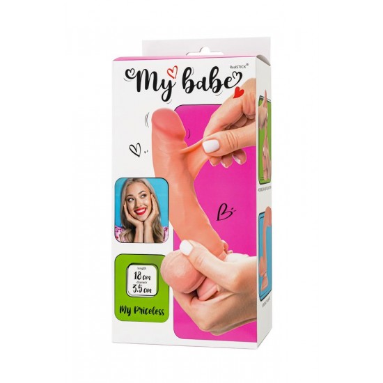 My Babe My Priceless Kıkırdaklı Gerçekçi Dildo – TPE, Ten Rengi, 18 cm