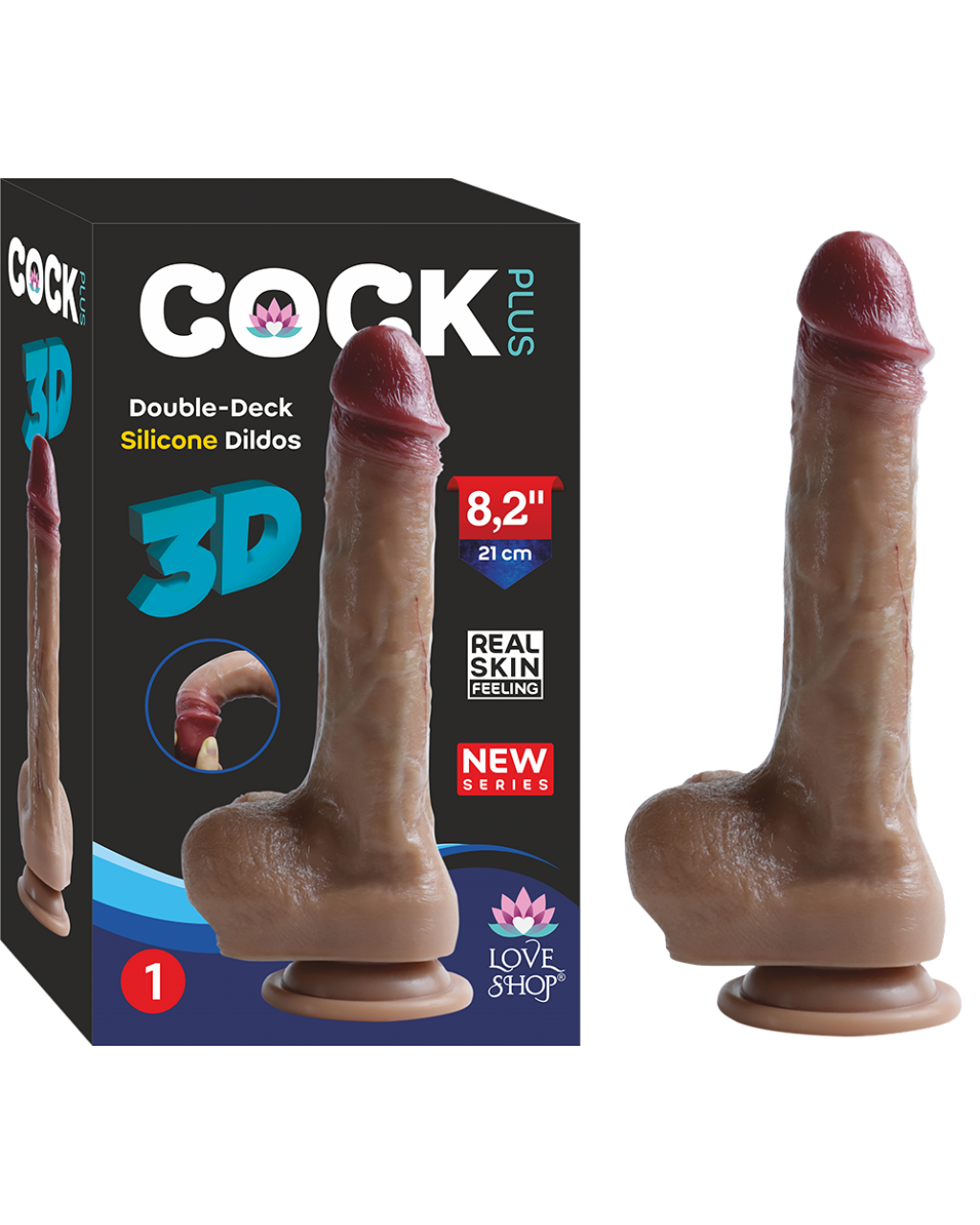 Realistik Penis Vantuzlu Damarlı 21 cm