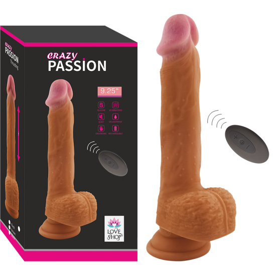 Aşağı Yukarı Hareketli Kumandalı Dildo 23,9 cm