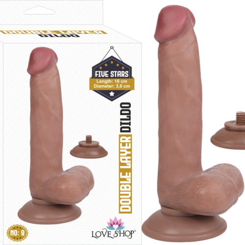 16cm Çift Katmanlı, Derili ve Kıkırdaklı Bükülebilir Penis