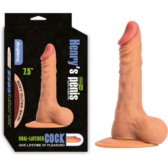 Realistik Penis Vantuzlu Damarlı 19 cm