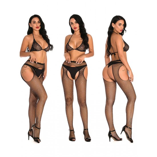 Taşlı Seksi Çorap