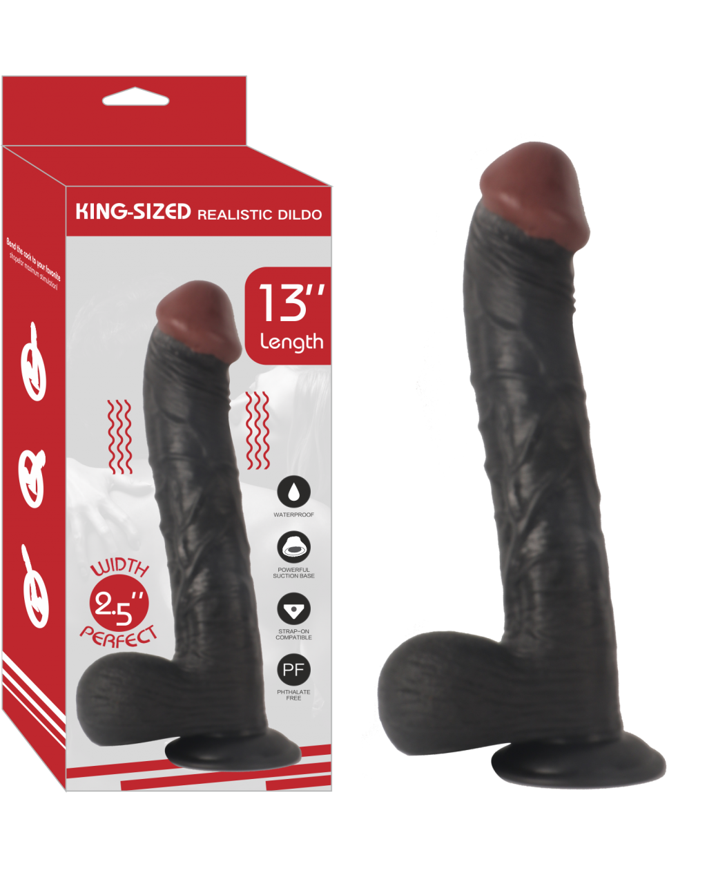 Realistik Penis Vantuzlu Damarlı  Zenci 33 cm