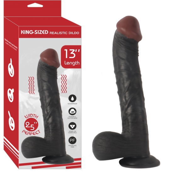 Realistik Penis Vantuzlu Damarlı  Zenci 33 cm