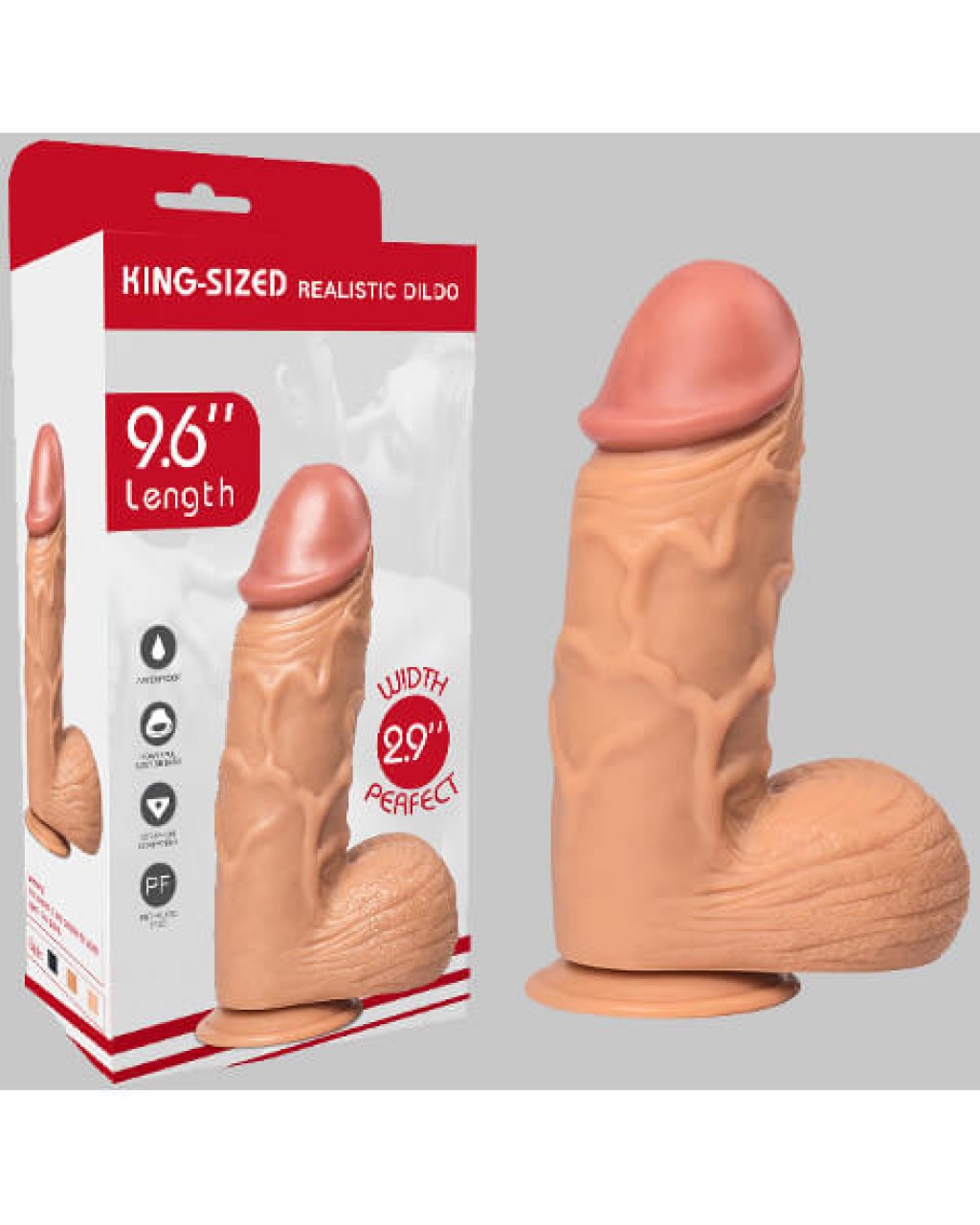 Realistik Penis Vantuzlu Damarlı Kalın  24.3 cm