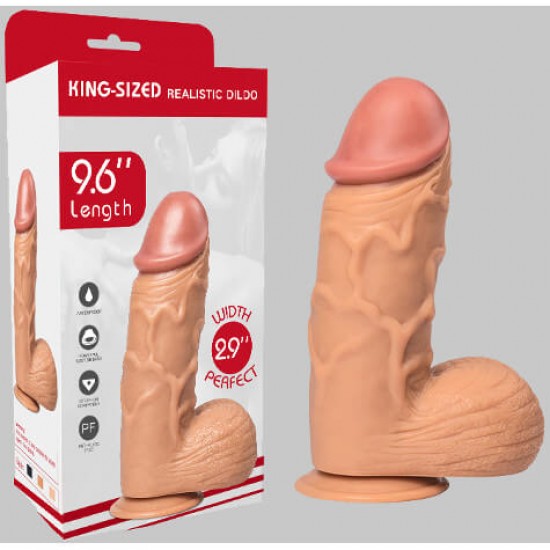 Realistik Penis Vantuzlu Damarlı Kalın  24.3 cm