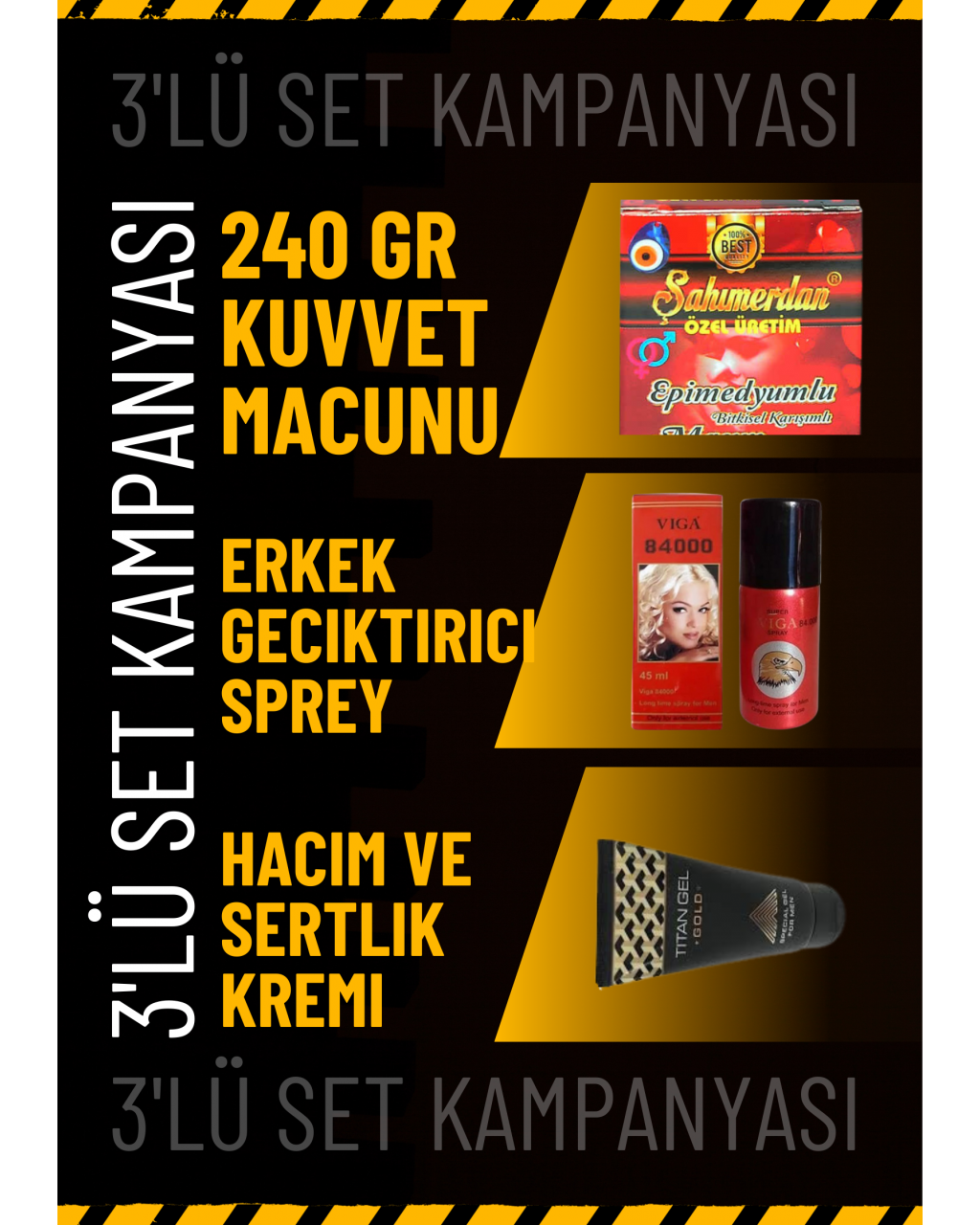 Erkek 3'lü performans seti