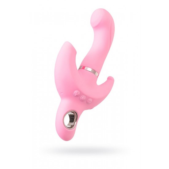 Klitoral uyarıcılı vibratör JOS Twistme,silikon,pembe,19,5 cm