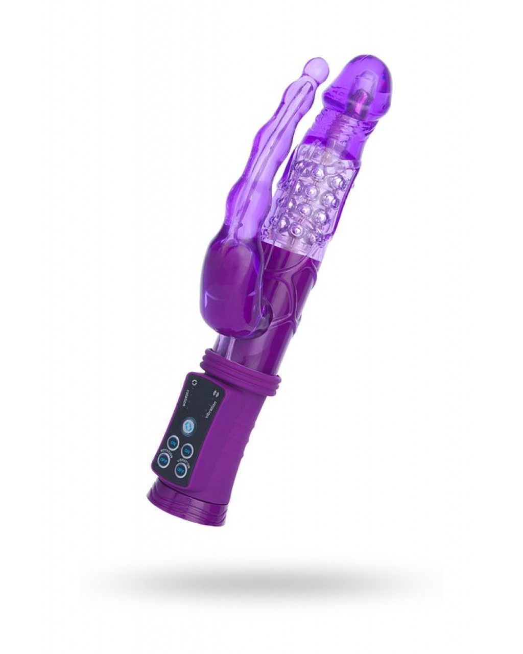 Anal-Vajinal Vantuzlu Vibratör, mor, 22 cm