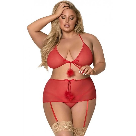 Önü Açık Zincirli Fantezi Babydoll 3XL-4XL Önü Açık Zincirli Fantezi Babydoll 3XL-4XL