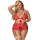 Önü Açık Zincirli Fantezi Babydoll 3XL-4XL Önü Açık Zincirli Fantezi Babydoll 3XL-4XL