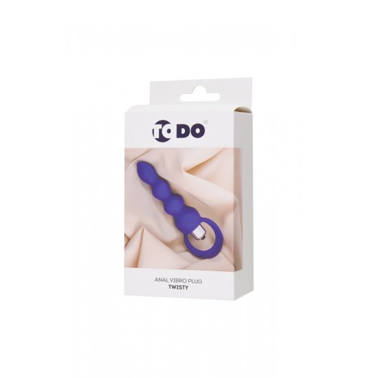 Twisty Anal Plug, silikon, mor, 14 cm, Ø 3,2 cm