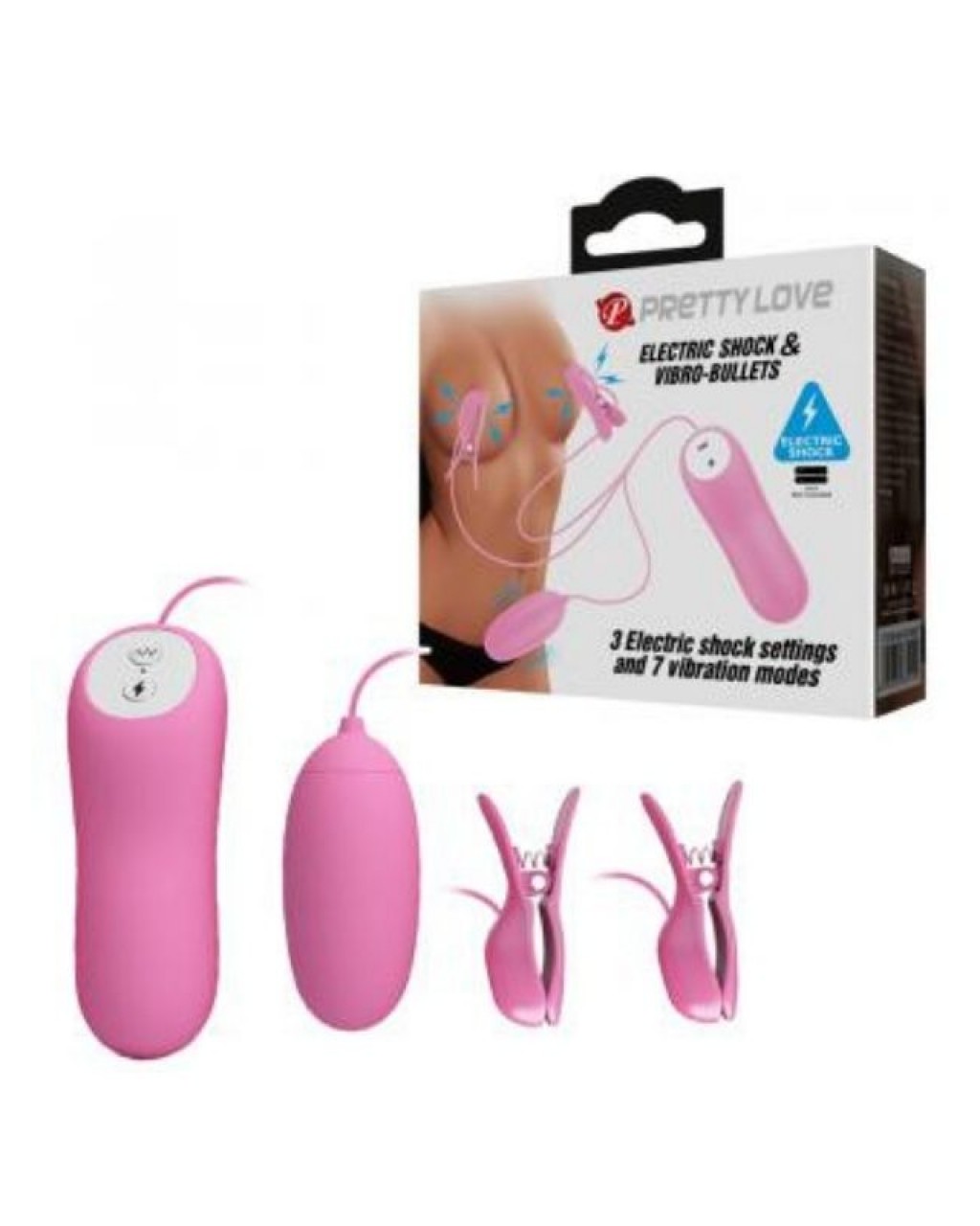 7 titreşim 3 Elektrik Çarpma Etkili Meme Kelepçeleri ve Vibratör