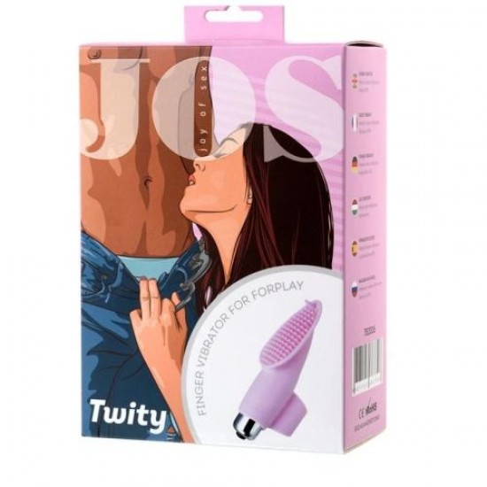 Jos Twity Parmak Vibratör silikon pembe 10,2 cm