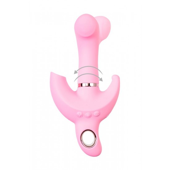 Klitoral uyarıcılı vibratör JOS Twistme,silikon,pembe,19,5 cm