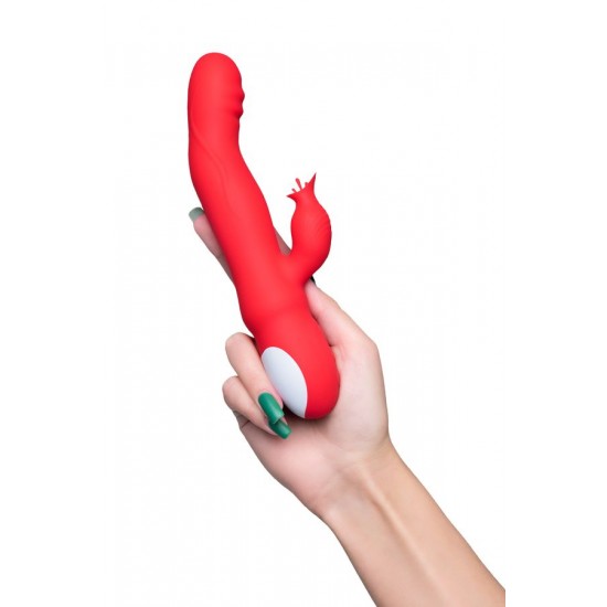 Vibratör, Silikon, kırmızı, 21 cm