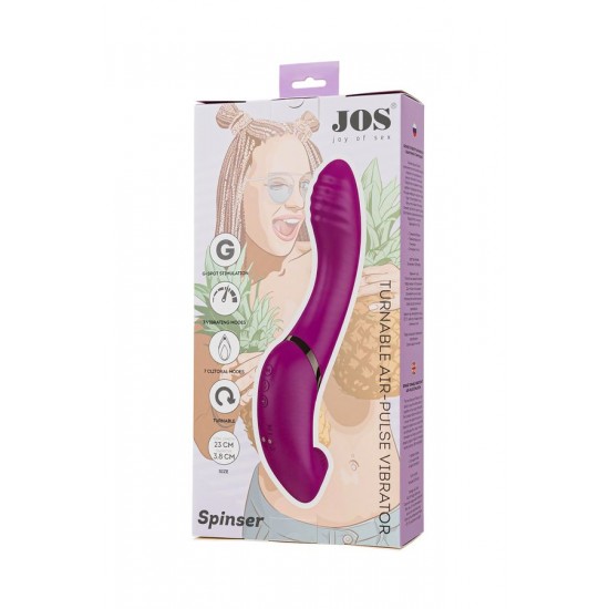 JOS Vakum uyarımlı döner vibratör Spinser,silikon,mor,23 cm
