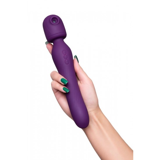 JOS Kisom 2'si 1 arada Vibratör,Silikon,Mor,24 cm