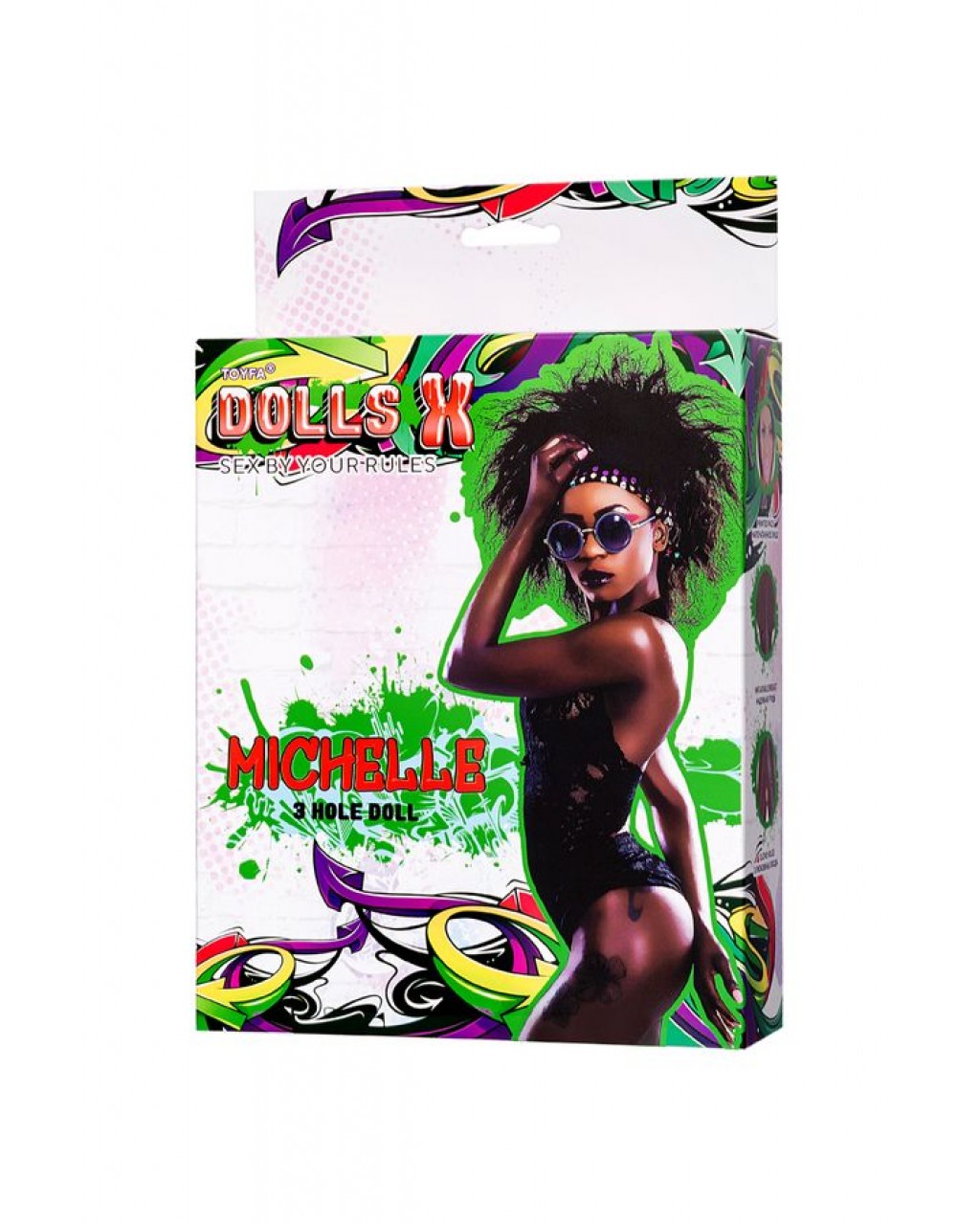Michelle şişme bebek, siyah kadın, üç delikli, 160 cm