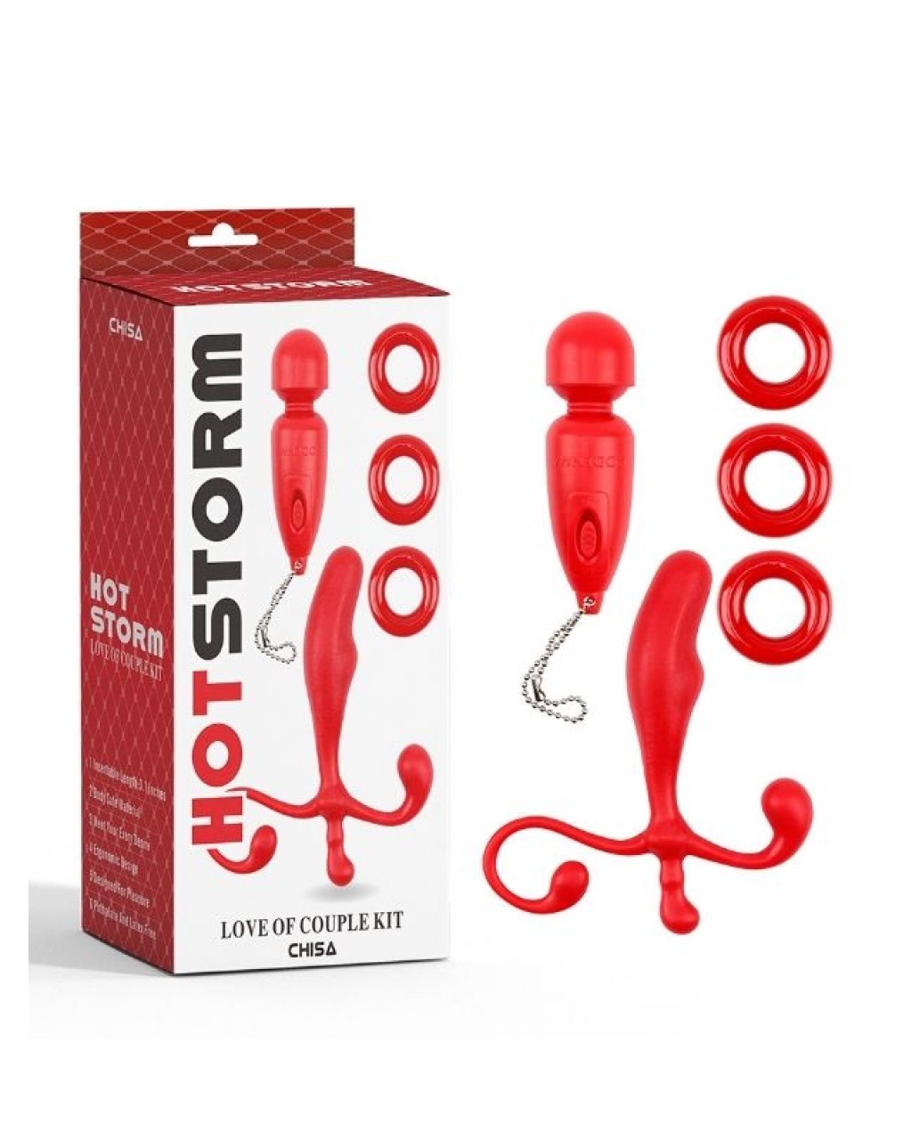 Anahtarlık Vibratör ve Çift Aşkı Kiti Kırmızı