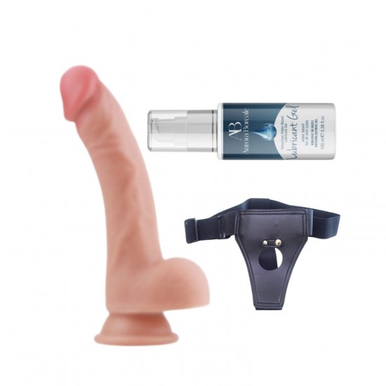 24 cm dildo kemer ve kayganlaştırıcı set