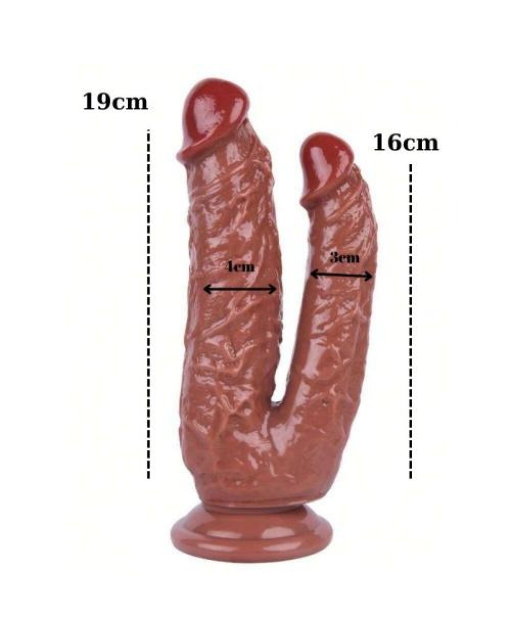 Noctis 19cm Kahverengi Çiftli Dildo