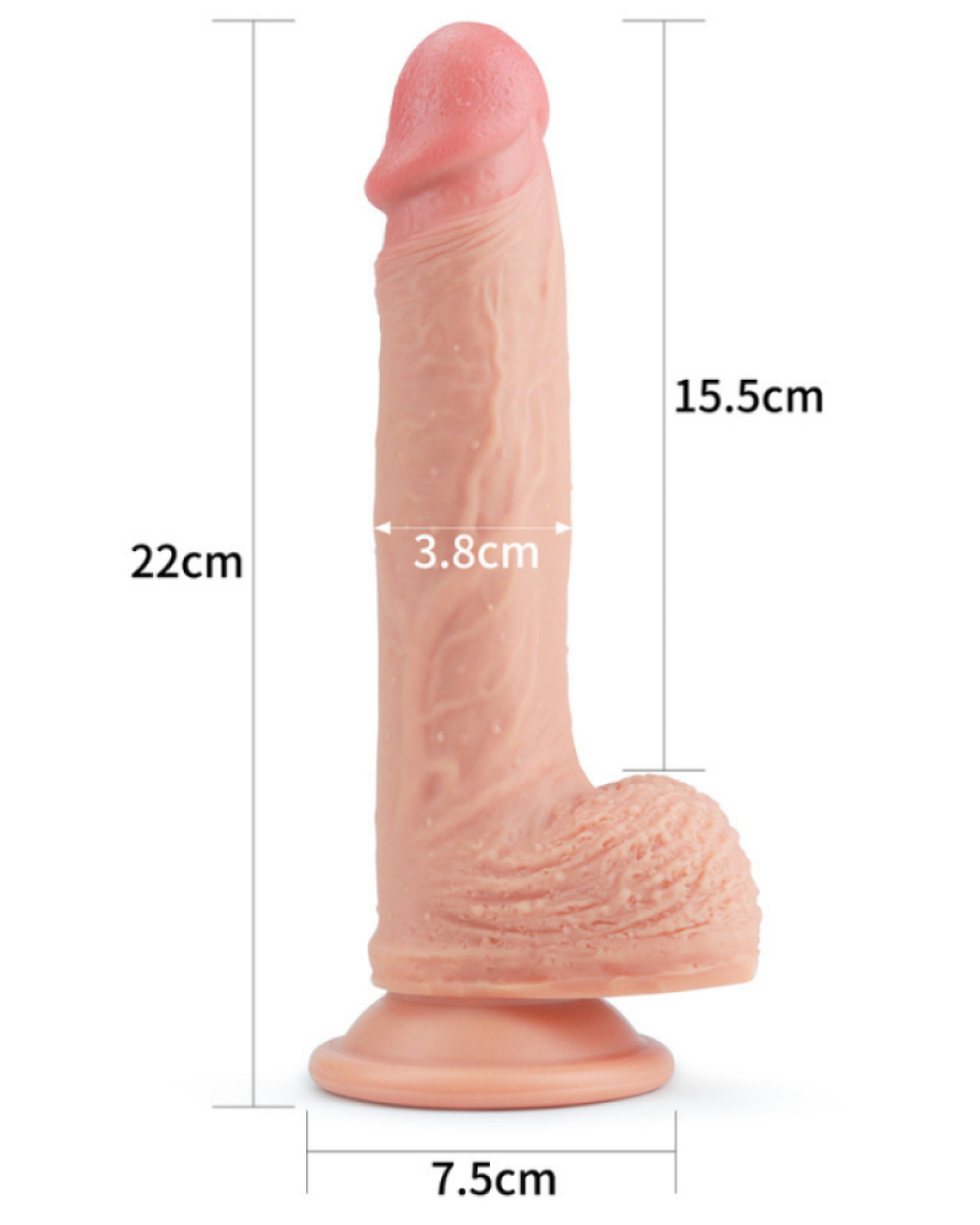 8.5 İnç Dual layered Platinum Silicone Cock Ten Dildo