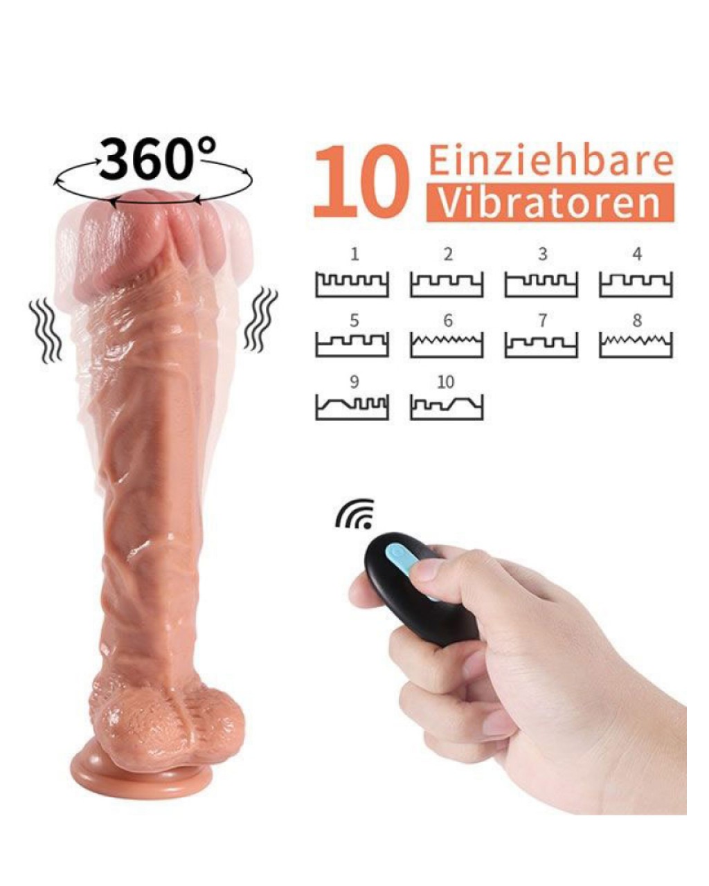 Jihad Knight Uzaktan Kumandalı Şarjlı Realistik Penis Döner Başlı 25.5 cm