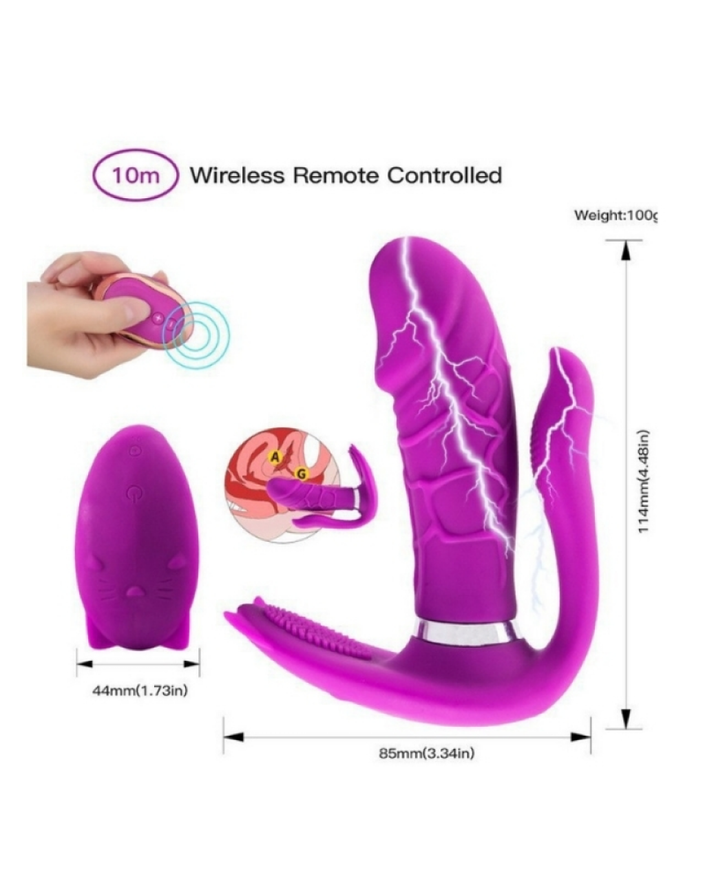 3’ü 1 Arada Uzaktan Kumandalı Giyilebilir Clitoris ve G-Spot Titreşimli Vibratör