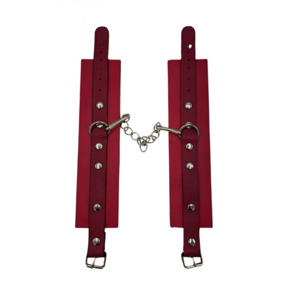 Deri El Kelepçesi Siyah ve Kırmızı