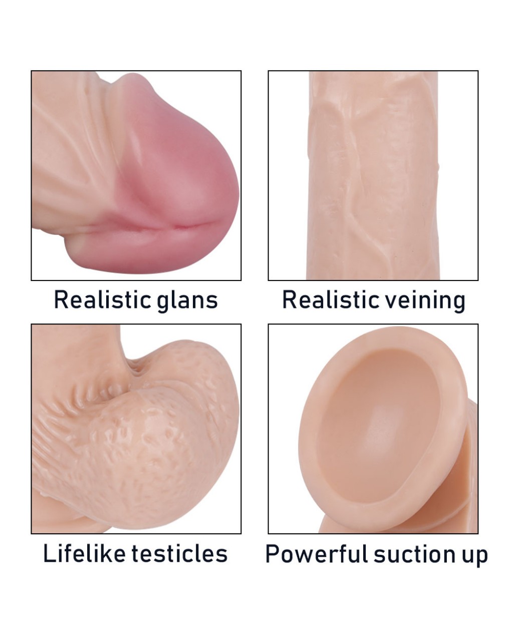 Ten Rengi Vantuzlu Dildo 20 cm