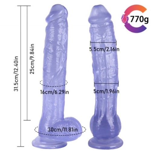 31,5cm Uzunluk 5,5cm kalınlık mavi Realistik Dildo