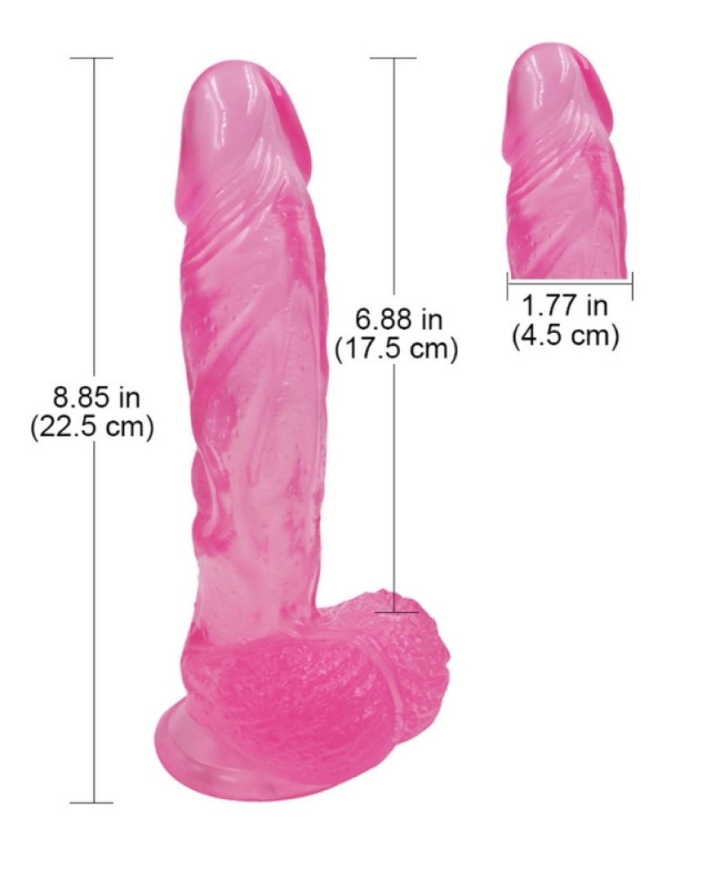Gerçekçi Jel Dildo Penis 22,5 cm